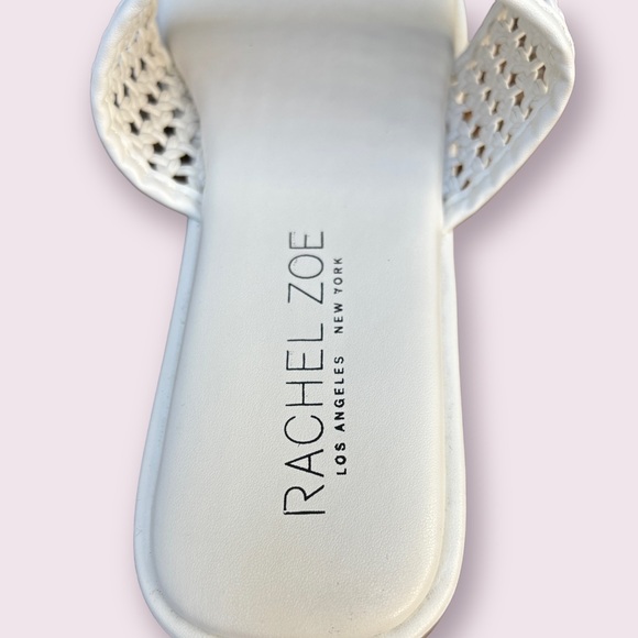 Rachel Zoe Women’s 8 White Woven Flat Sandals with Toe Ring, Rachel Zoe Sandals - Picture 9 of 13